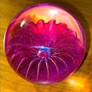 Glass Paperweight Space Flower Artist Brian Maytun